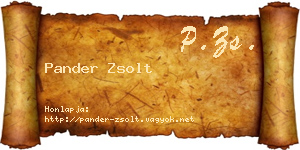 Pander Zsolt névjegykártya